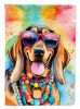 Doberman Pinscher Hippie Dawg House Flag Large Porch Sleeve Pole Decorative Outside Yard Banner Artwork Wall Hanging, Polyester, House Size