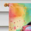 Doberman Pinscher Hippie Dawg House Flag Large Porch Sleeve Pole Decorative Outside Yard Banner Artwork Wall Hanging, Polyester, House Size