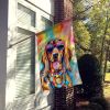 Doberman Pinscher Hippie Dawg House Flag Large Porch Sleeve Pole Decorative Outside Yard Banner Artwork Wall Hanging, Polyester, House Size