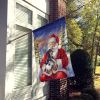 Black and Tan Dachshund with Santa Claus House Flag Large Porch Sleeve Pole Decorative Outside Yard Banner Artwork Wall Hanging, Polyester, House Size