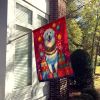Great Pyrenees Holiday Christmas House Flag Large Porch Sleeve Pole Decorative Outside Yard Banner Artwork Wall Hanging, Polyester, House Size